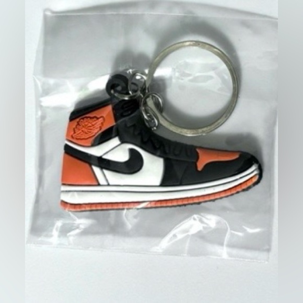 Nike Air Jordan  2 Pc. Bundle Sneaker Keychains Black Orange Blue White NEW